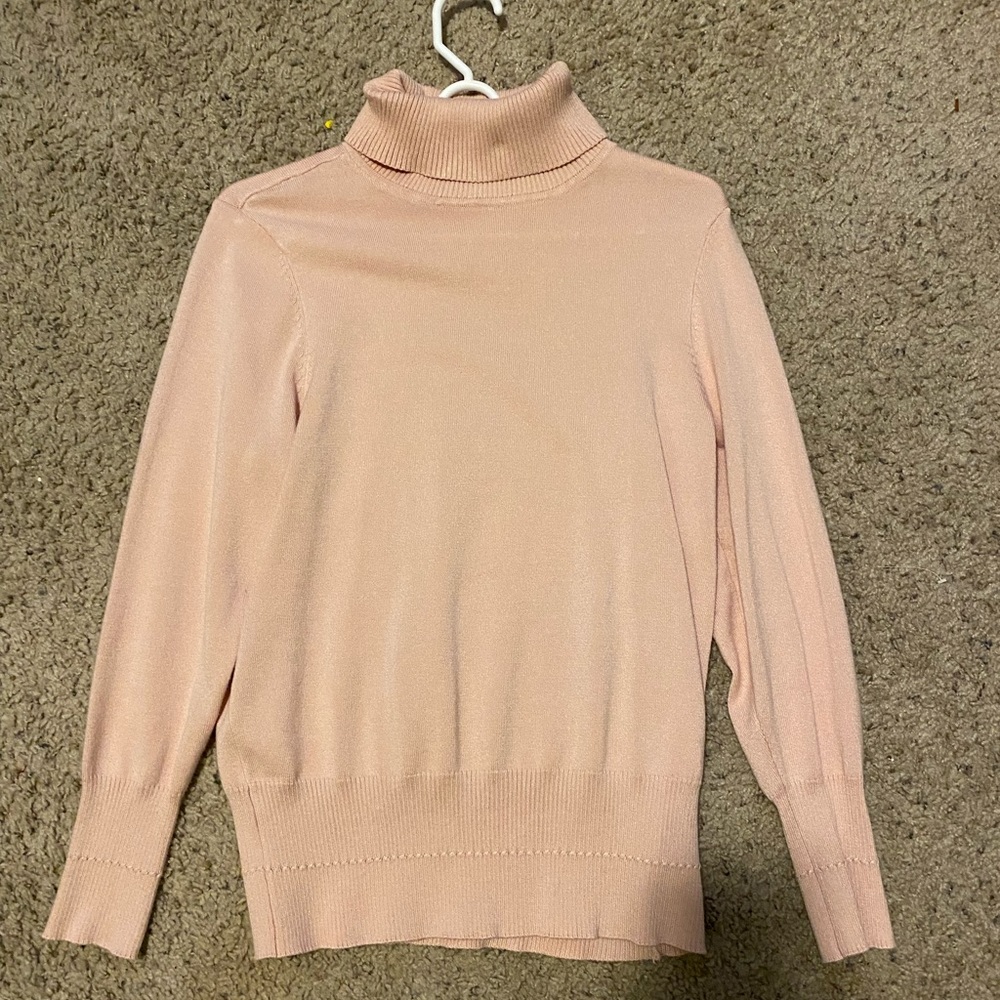 Light Pink Turtleneck Sweater